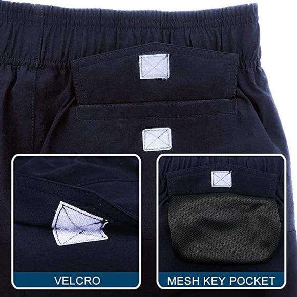 Hodo Men's  Navy Swim Trunks w Orange Drawstring NWT Sz S - Picture 6 of 8